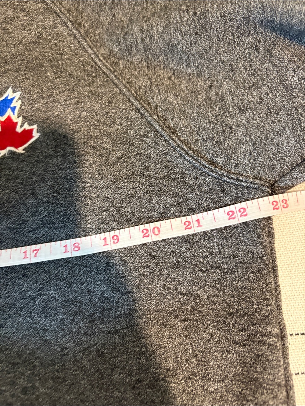 Toronto Blue Jays Hoodie Gray Henley Pullover Hooded Sweatshirt MLB - Picture 4 of 5